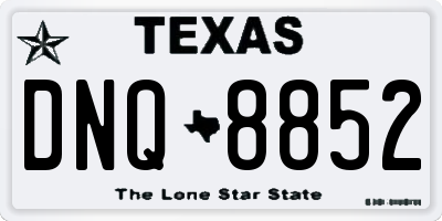 TX license plate DNQ8852