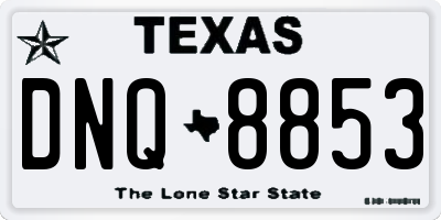 TX license plate DNQ8853