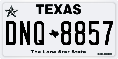 TX license plate DNQ8857