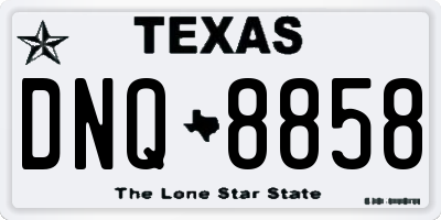TX license plate DNQ8858