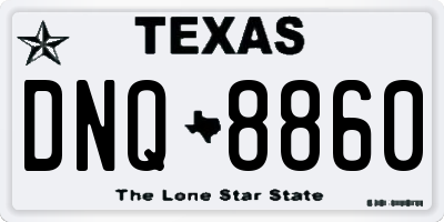 TX license plate DNQ8860