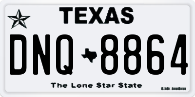 TX license plate DNQ8864