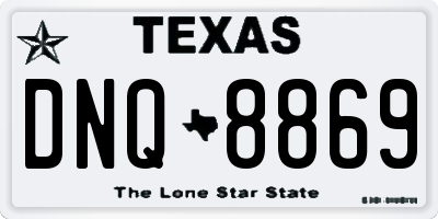 TX license plate DNQ8869