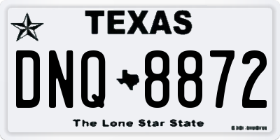 TX license plate DNQ8872