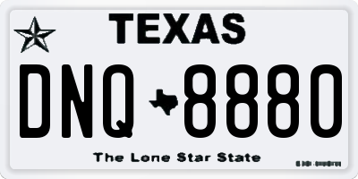 TX license plate DNQ8880