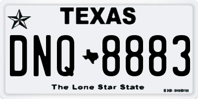 TX license plate DNQ8883