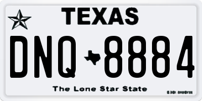 TX license plate DNQ8884