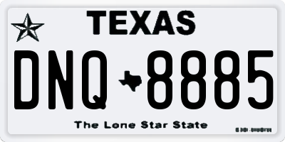 TX license plate DNQ8885