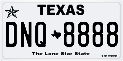 TX license plate DNQ8888