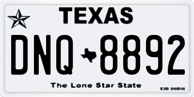 TX license plate DNQ8892