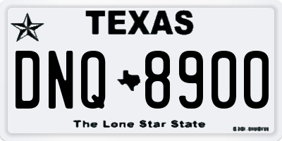 TX license plate DNQ8900