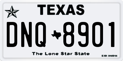 TX license plate DNQ8901