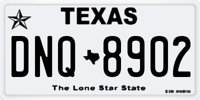 TX license plate DNQ8902