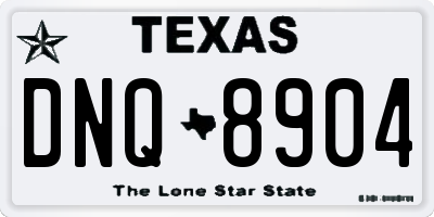 TX license plate DNQ8904