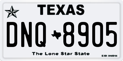 TX license plate DNQ8905