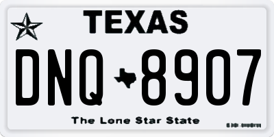 TX license plate DNQ8907