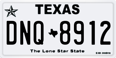 TX license plate DNQ8912