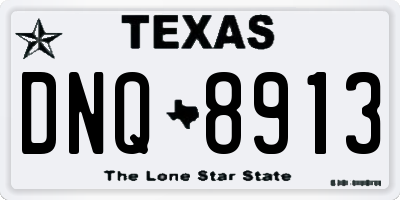 TX license plate DNQ8913