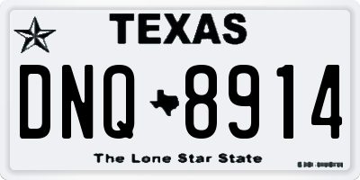 TX license plate DNQ8914