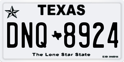 TX license plate DNQ8924