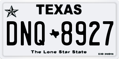 TX license plate DNQ8927