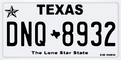 TX license plate DNQ8932