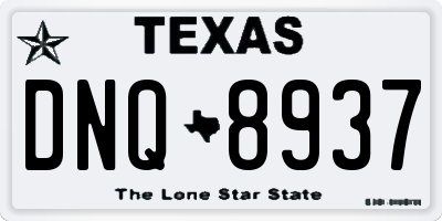 TX license plate DNQ8937