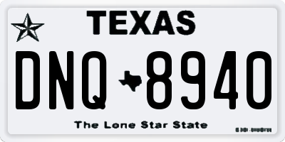 TX license plate DNQ8940