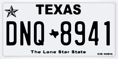 TX license plate DNQ8941