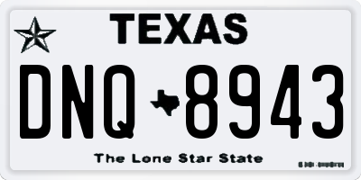TX license plate DNQ8943