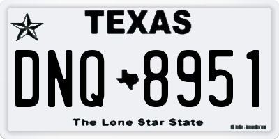 TX license plate DNQ8951