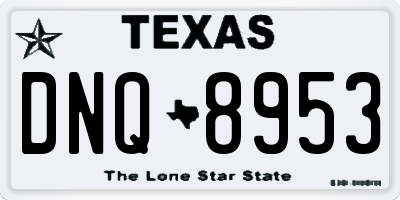 TX license plate DNQ8953