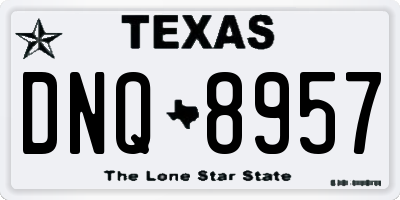 TX license plate DNQ8957