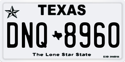 TX license plate DNQ8960