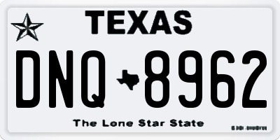 TX license plate DNQ8962