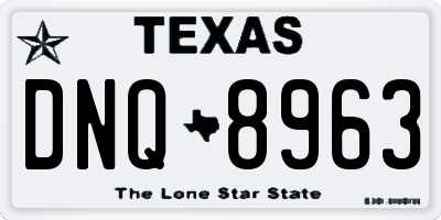 TX license plate DNQ8963