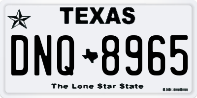 TX license plate DNQ8965