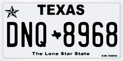 TX license plate DNQ8968