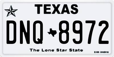 TX license plate DNQ8972