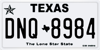 TX license plate DNQ8984
