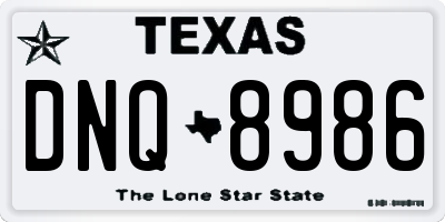 TX license plate DNQ8986