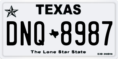 TX license plate DNQ8987
