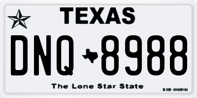 TX license plate DNQ8988