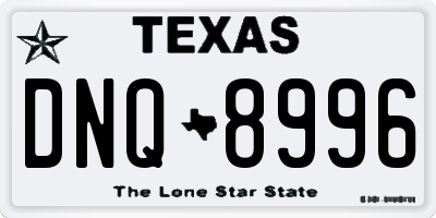 TX license plate DNQ8996
