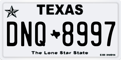 TX license plate DNQ8997