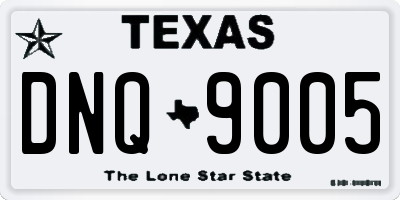 TX license plate DNQ9005