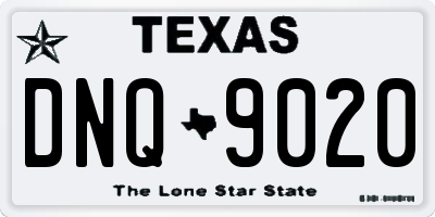 TX license plate DNQ9020