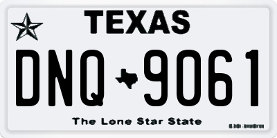 TX license plate DNQ9061