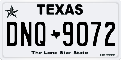 TX license plate DNQ9072