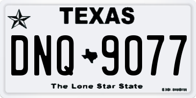 TX license plate DNQ9077
